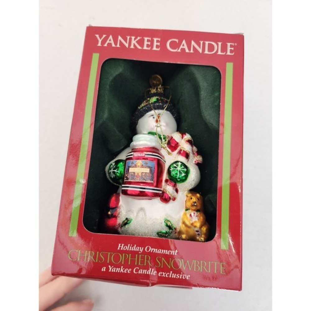 Yankee Candle Christopher Snowbrite Holiday Ornament Glass Hand Painted Squirrel